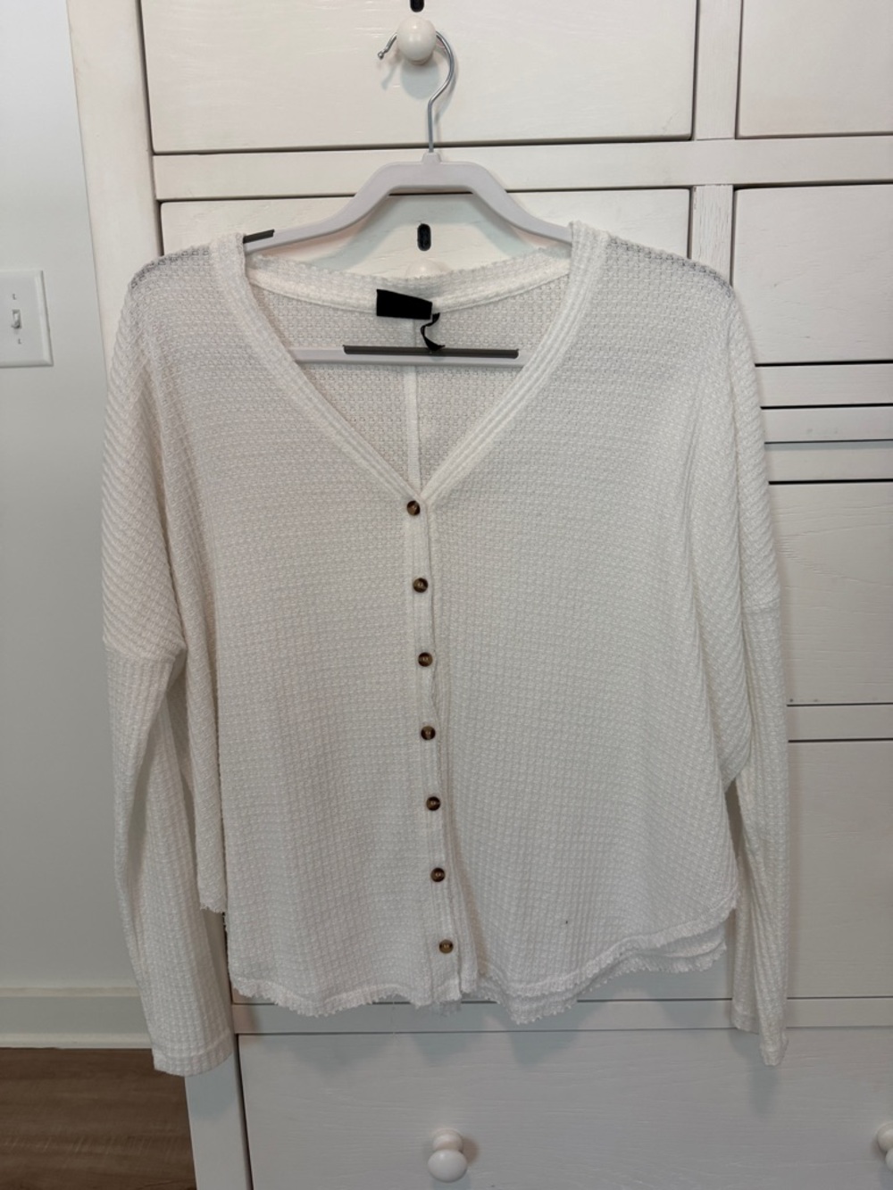 Urban Outfitters Waffle Knit Button-Front Top